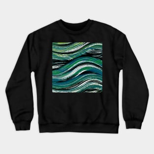 Makin’ Earthy Water Waves | Digital Pattern | Bold Blue, Green and Teal Crewneck Sweatshirt
